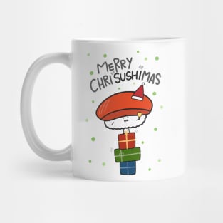 Merry Chrisushimas Funny Sushi Lover Christmas Art Logo Cute Kawaii Animte Mug